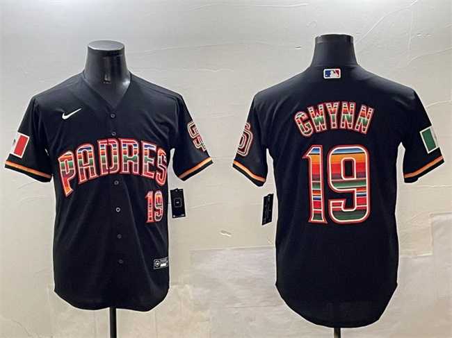 Men%27s San Diego Padres #19 Tony Gwynn Black Mexico Cool Base Stitched Jersey->pittsburgh pirates->MLB Jersey